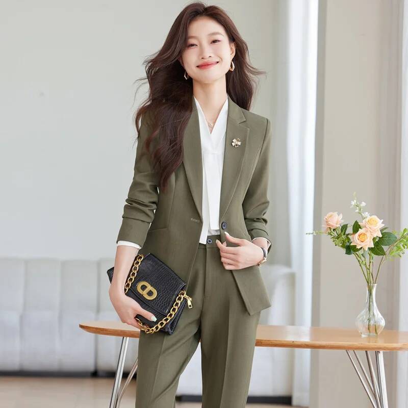 Women'S Formal Wear Pantsuits - Outono inverno uniforme formal estilos calças
