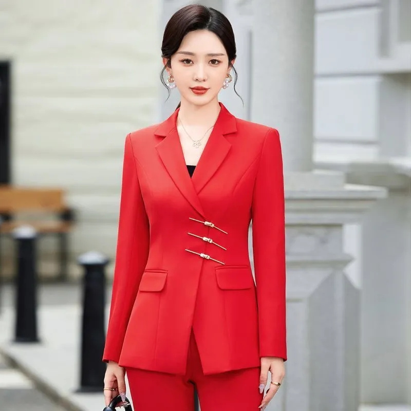 Women Formal Wear Blazers - 2025 moda branco vermelho preto blazer