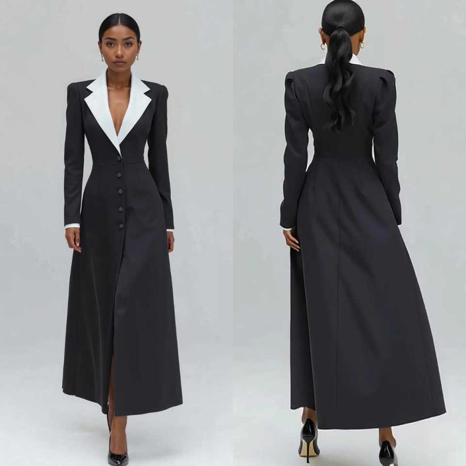 Women Formal Wear With Tie - Blazer Longo Feminino Estilo A, Peça