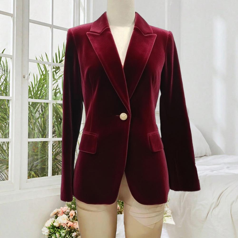Women Formal Wear Blazers - Blazer Feminino de Veludo Tamanho Grande