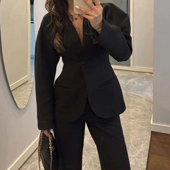 Women Formal Wear With Tie - Novo Conjunto Feminino 2025: Calça Preta