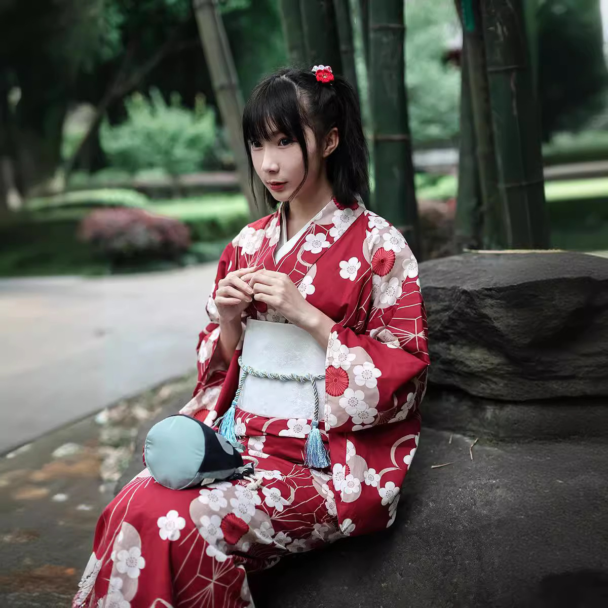 Women'S Formal Traditional Wear - Quimono Yukata Japonês Vermelho Feminino com