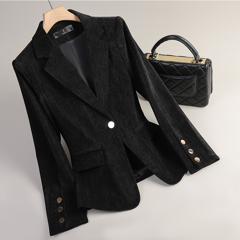 Blazer de Veludo Amarelo para  - Women Formal Wear Blazers avaliação e preço