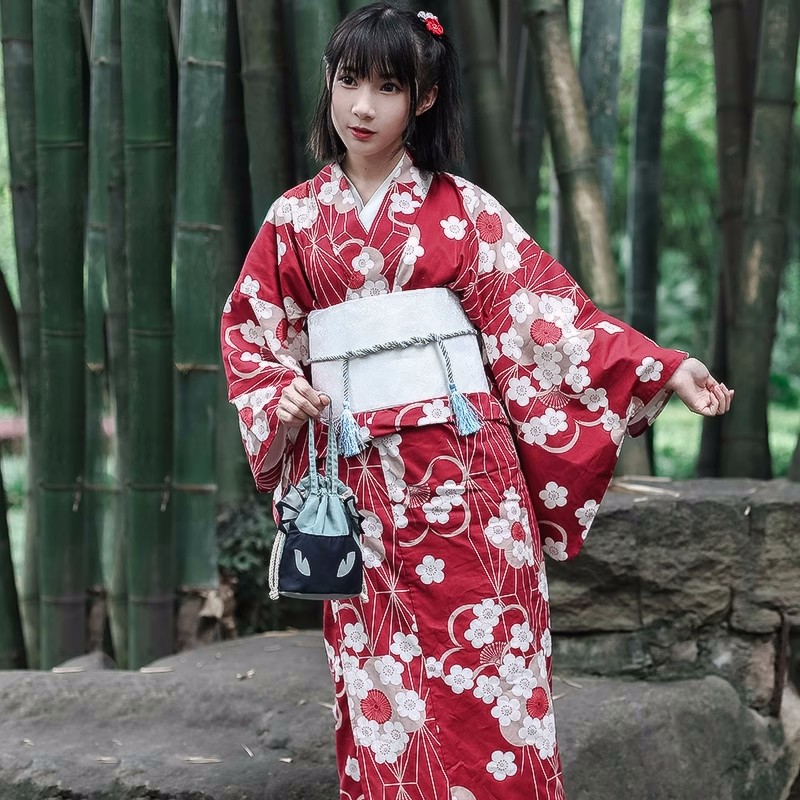 Quimono Yukata Japonês Vermelh - Women'S Formal Traditional Wear avaliação e preço