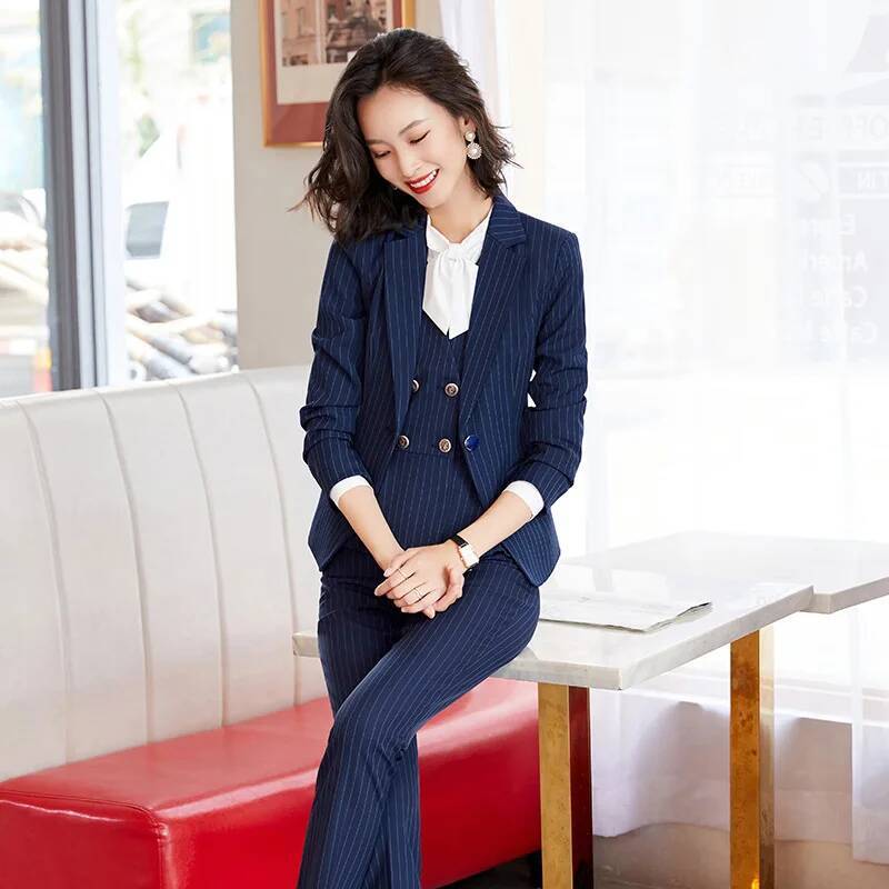 Moda listrado formal ternos de - Women'S Formal Wear Pantsuits avaliação e preço