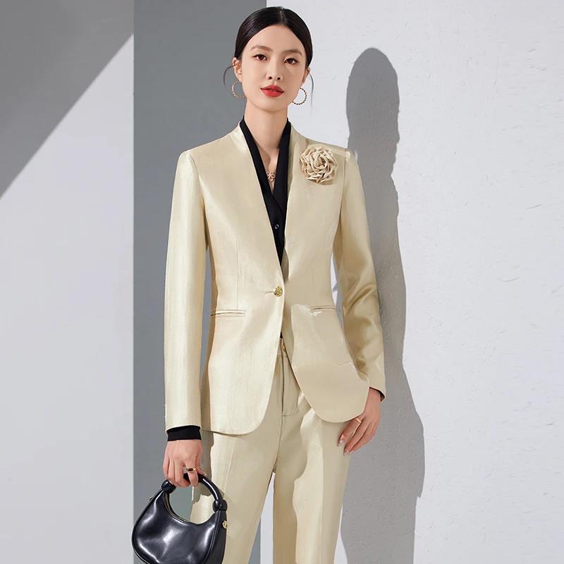 Mulheres blazer calças define  - Women'S Formal Wear Pantsuits avaliação e preço