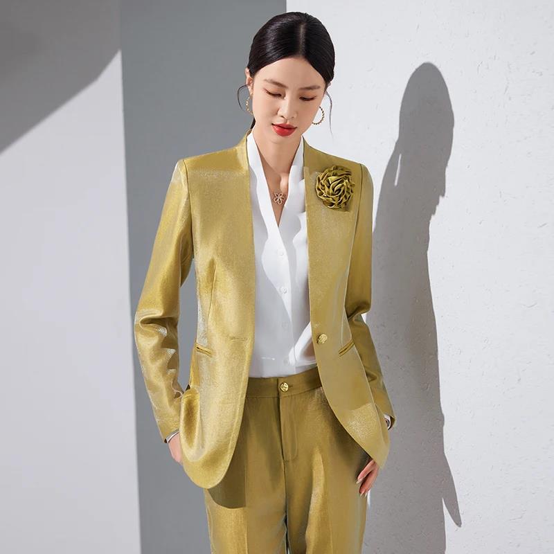 Mulheres blazer calças define  - Women'S Formal Wear Pantsuits avaliação e preço