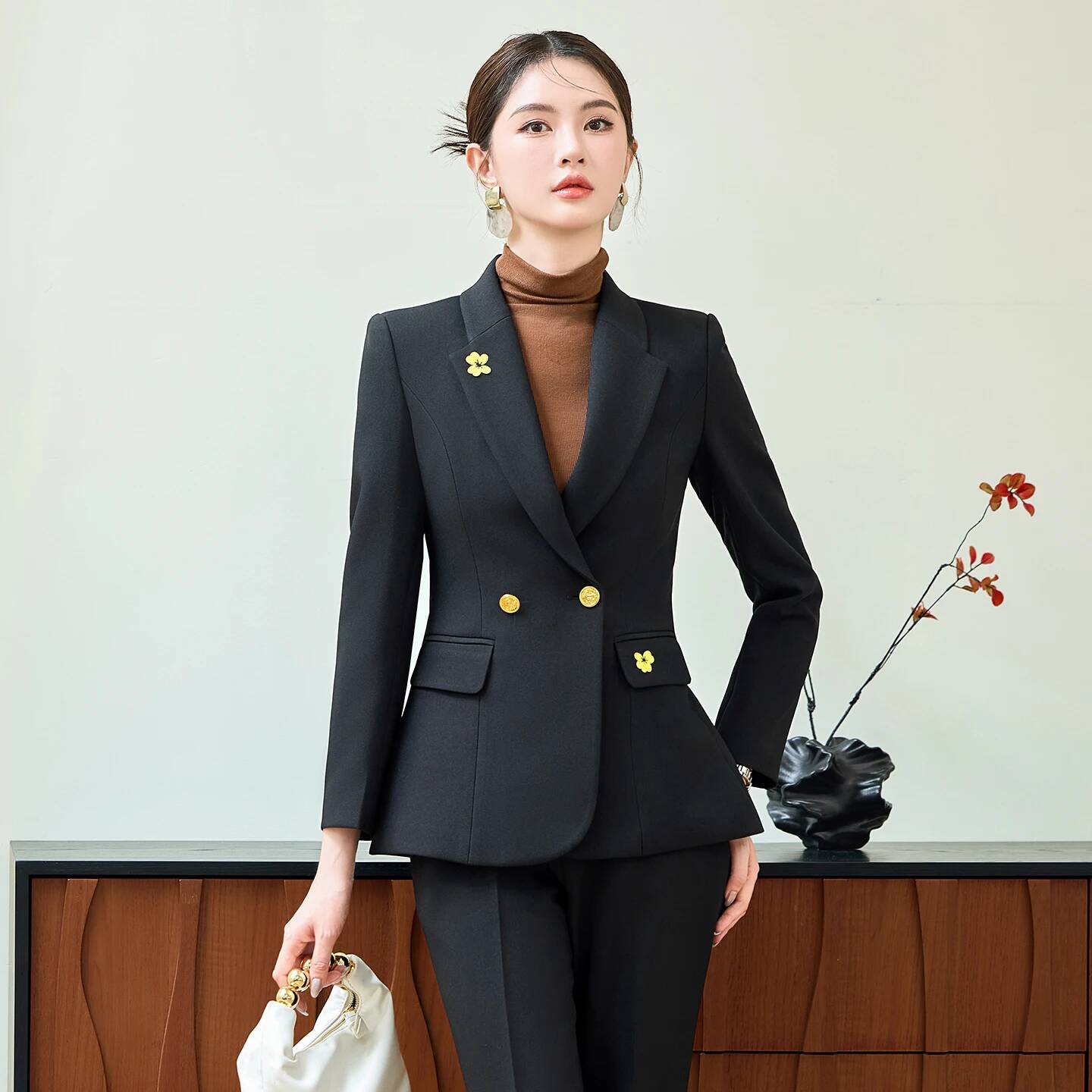 Mulheres formais ternos de neg - Women'S Formal Wear Pantsuits avaliação e preço