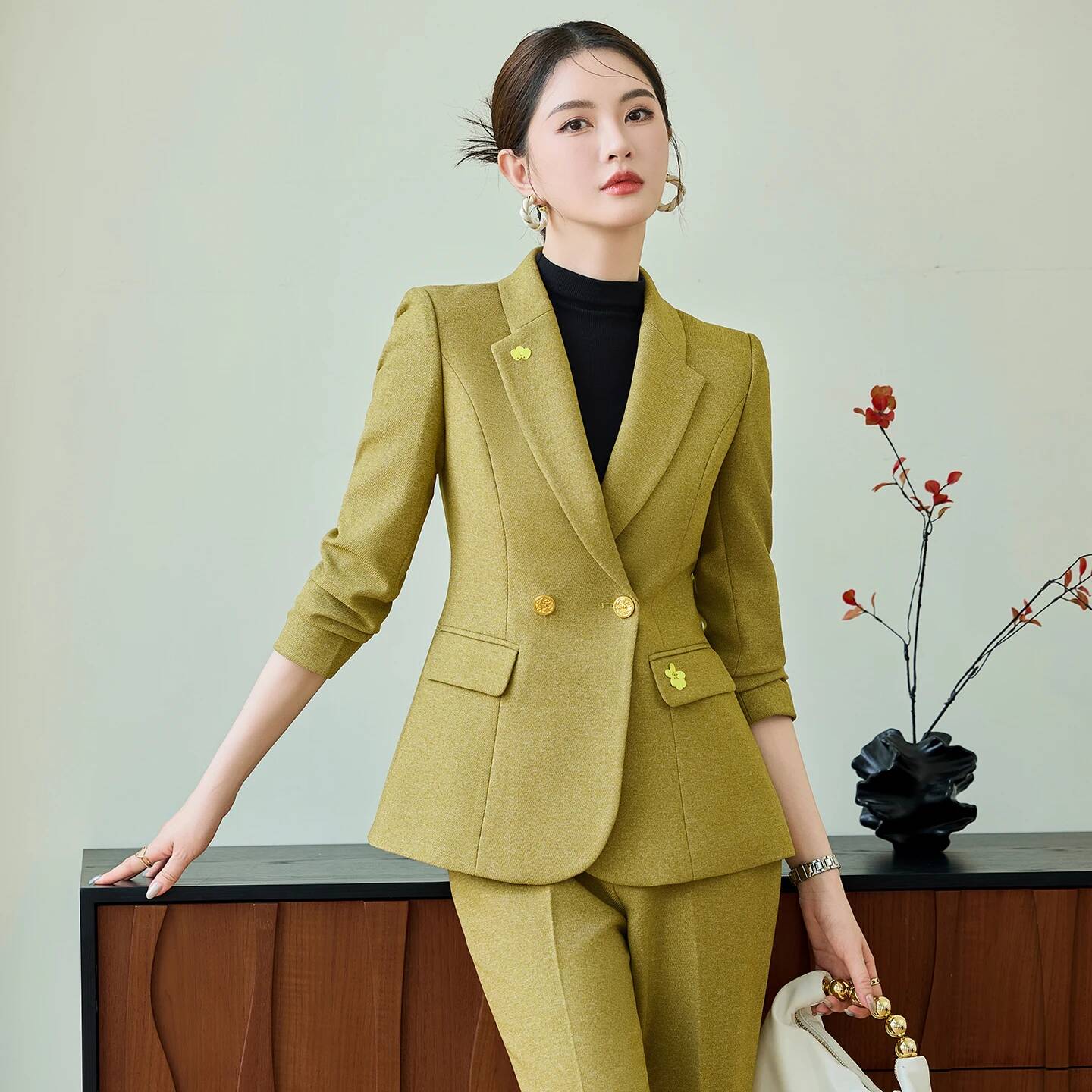 Mulheres formais ternos de neg - Women'S Formal Wear Pantsuits avaliação e preço