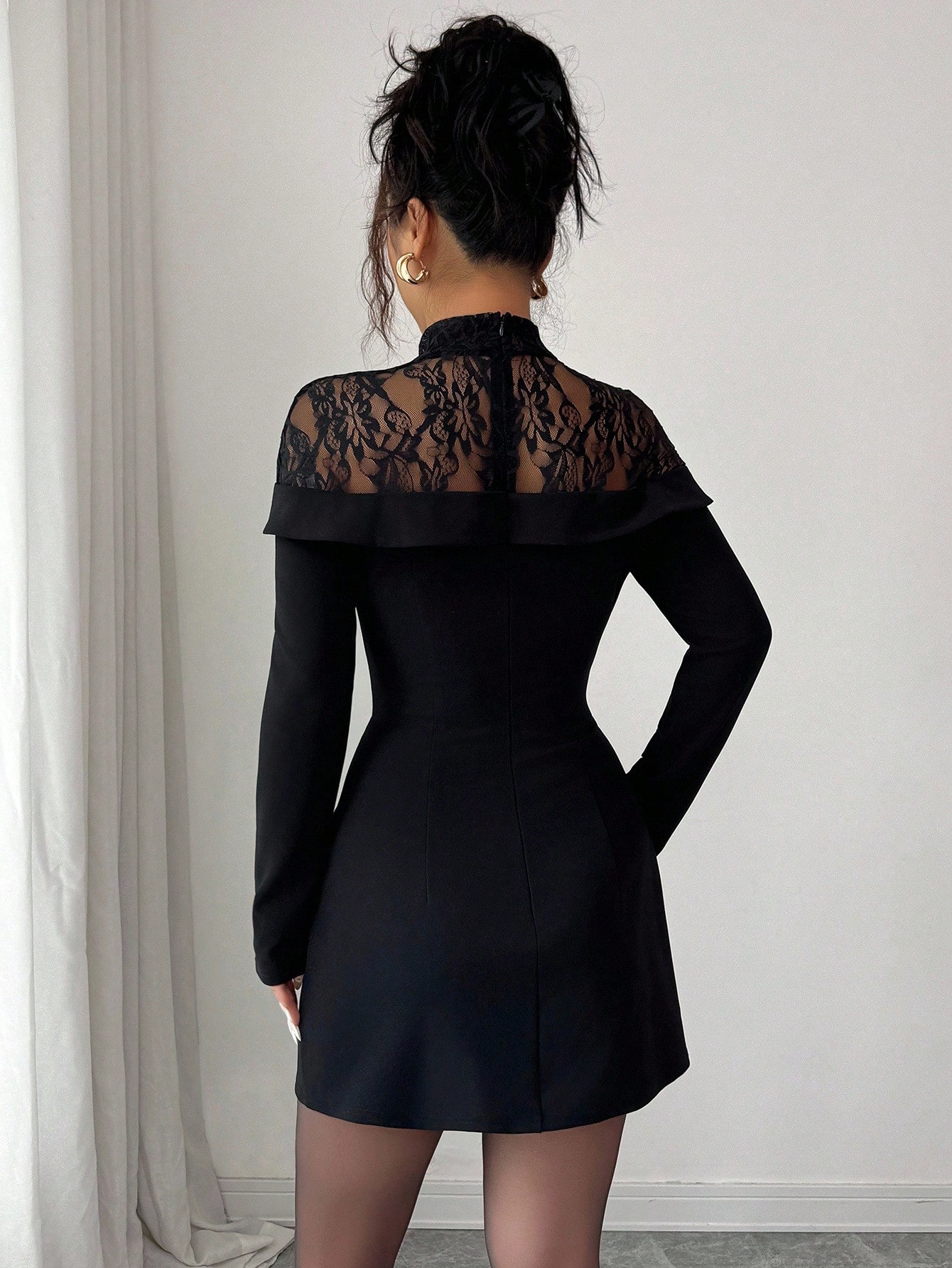 Vestido Mini Preto de Renda co - Formal Wear Gowns For Women avaliação e preço